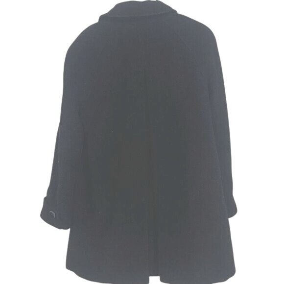 Classic Black Button Up Wool Blend Winter Coat Basic Editions Womens Size S - Picture 9 of 10